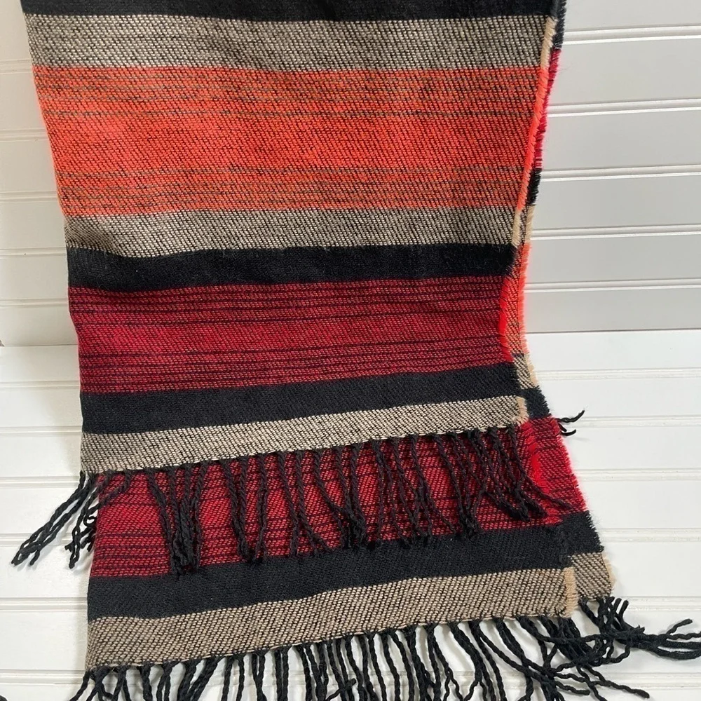 Vintage Unisex Scarf Shawl Multi Color 29”x75” Acrylic Blend